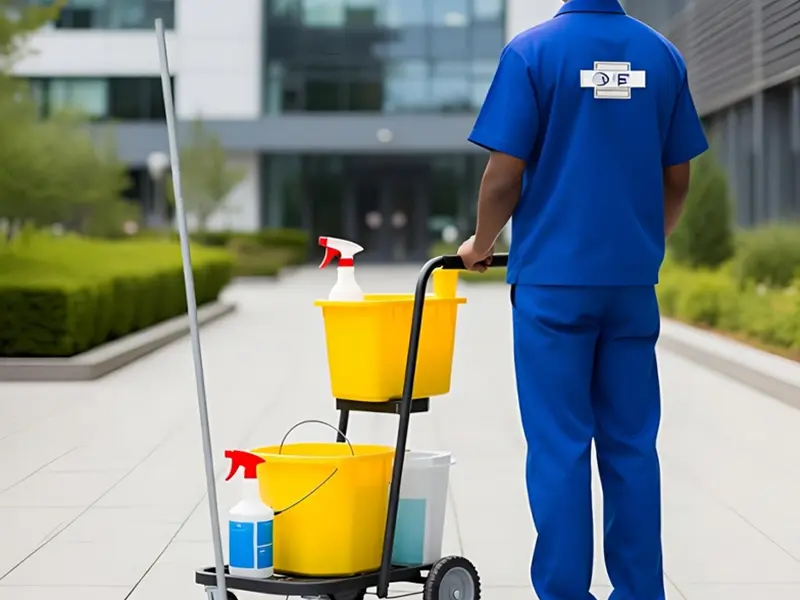 Stressed facility manager overwhelmed by maintenance tasks.